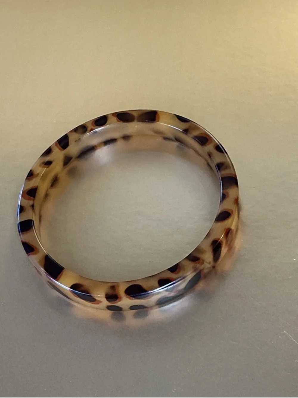 Tortoiseshell Resin Bangle Bracelet - Brown Pattern